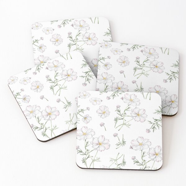 Item preview, Delicate Watercolor Cosmos Flowers Botanical Pattern designed and sold by Deep Layer.