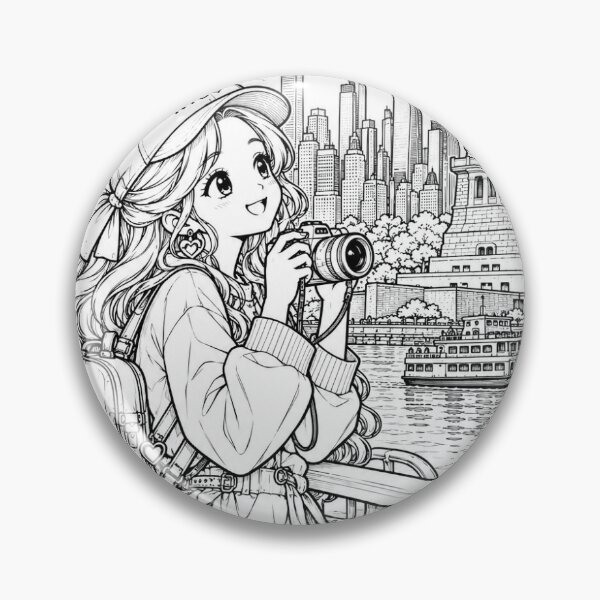 Item preview, Hello NYC! Cute Anime Traveler Girl with Pets designed and sold by Prettyvabs.