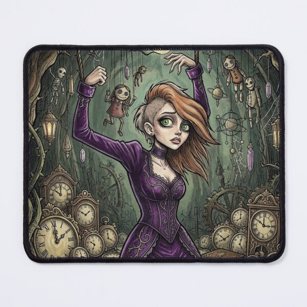 Item preview, Chained Sorceress fantasy art designed and sold by Vintage Designs +.