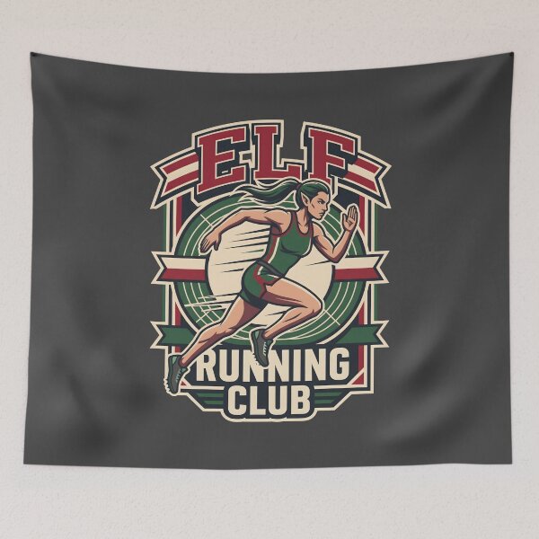 Item preview, Elf Running Club Marathon Track designed and sold by SplashTastic.