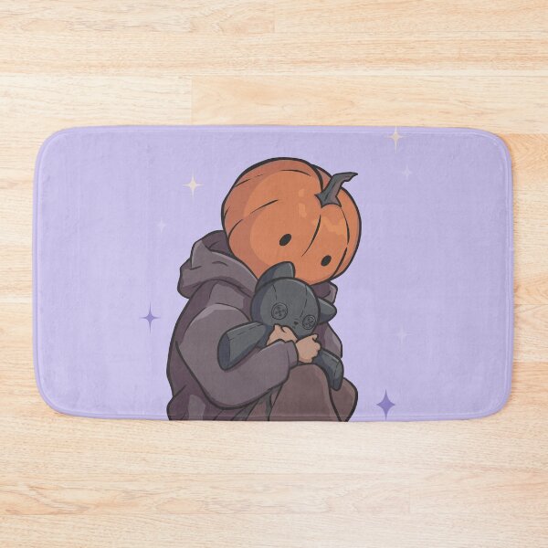 Artikelvorschau, Pumpkin Head Boy Hugging Creepy Cute Black Cat Plushie Soft Aesthetic entworfen und verkauft von Mypixieart.
