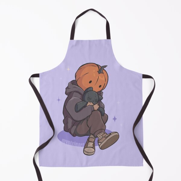 Item preview, Pumpkin Head Boy Hugging Creepy Cute Black Cat Plushie Soft Aesthetic designed and sold by DanisPixieArt.