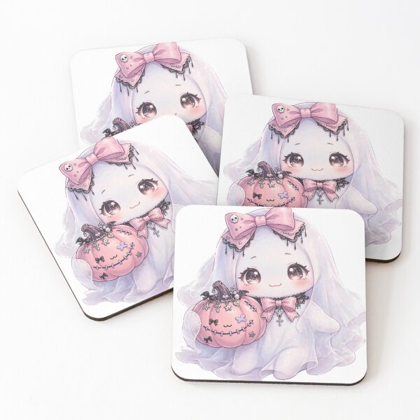 Item preview, Cute Pink Halloween Ghost With Pumpkin designed and sold by Artistprinter.