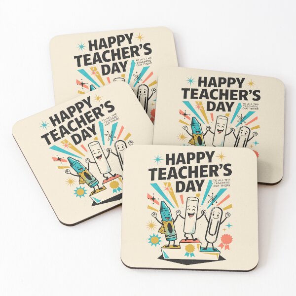 Item preview, Retro Happy Teacher's Day School Supplies Cartoon designed and sold by MagicTheDog.
