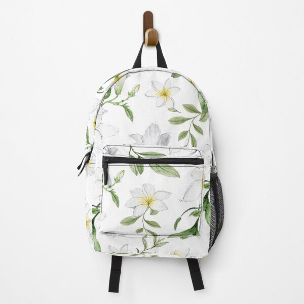 Item preview, Elegance White Frangipani and Lily Botanical Pattern designed and sold by Deep Layer.