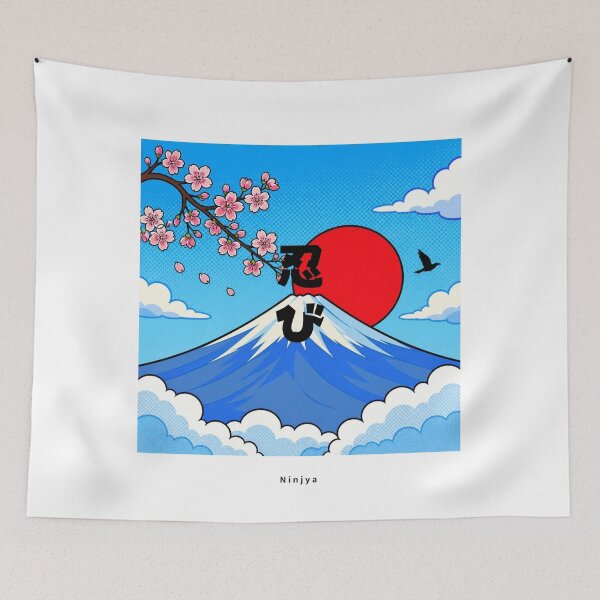 Item preview, Shinobi - Ninja | Pop Art Mount Fuji | Japanese Design designed and sold by JapanMemoir.