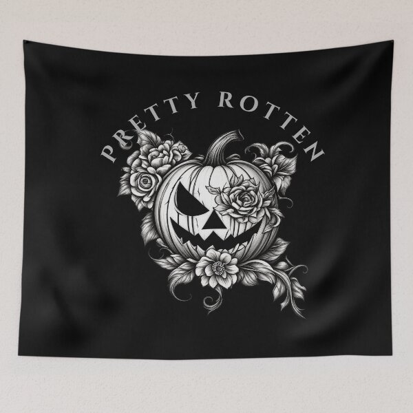 Item preview, Pretty Rotten – Gothic Pumpkin and Dark Floral Illustration designed and sold by EwaMariaShop.