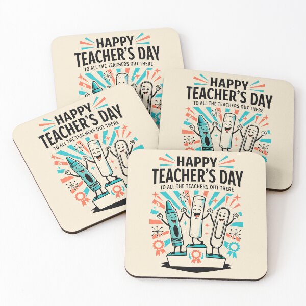 Item preview, Retro Happy Teacher's Day School Supplies Cartoon designed and sold by MagicTheDog.