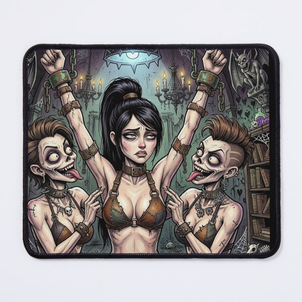Item preview, Captured alt girl licked and punished by demonic succubi horror illustration art designed and sold by Vintage Designs +.