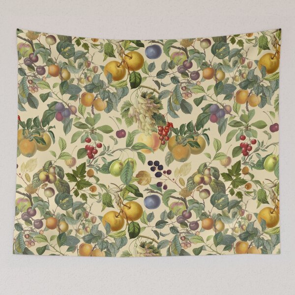 Item preview, Fruit Abundant Orchard Vintage Botanical Illustration Collage - Cream designed and sold by CanisArtStudio.