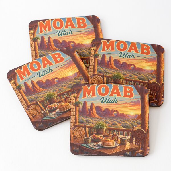 Item preview, Moab Utah – Vintage Desert Breakfast Travel Poster designed and sold by LSVart.