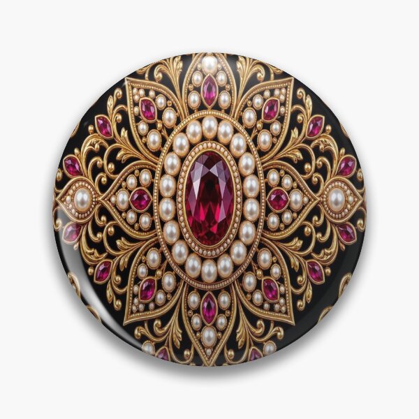 Item preview, Royal Ruby Mandala Crystal - Baroque Gold Pearl Luxury Ornament designed and sold by Breezes-of-Ida.