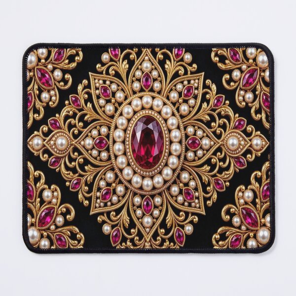 Item preview, Royal Ruby Mandala Crystal - Baroque Gold Pearl Luxury Ornament designed and sold by Breezes-of-Ida.