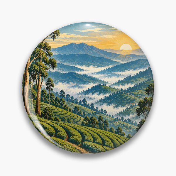Item preview, The Nilgiris Vintage Travel Poster – Ooty Tea Plantations, South India designed and sold by Globalcitytees.