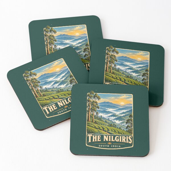 Item preview, The Nilgiris Vintage Travel Poster – Ooty Tea Plantations, South India designed and sold by Globalcitytees.