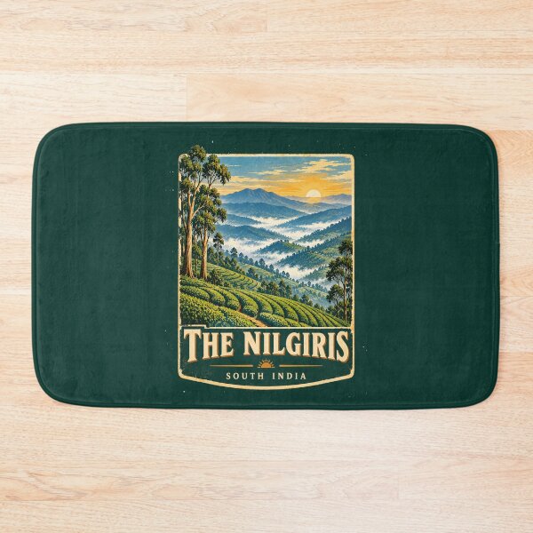 Item preview, The Nilgiris Vintage Travel Poster – Ooty Tea Plantations, South India designed and sold by Globalcitytees.