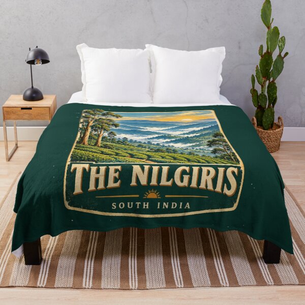 Item preview, The Nilgiris Vintage Travel Poster – Ooty Tea Plantations, South India designed and sold by Globalcitytees.
