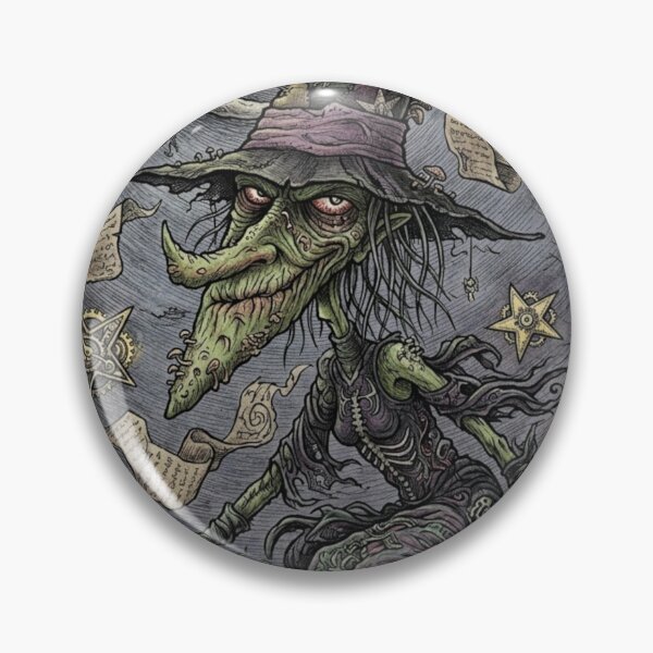 Artikelvorschau, Die böse alte Zombie-Hexe des geschwollenen Sumpfes – Illustration entworfen und verkauft von Vintage Designs +.