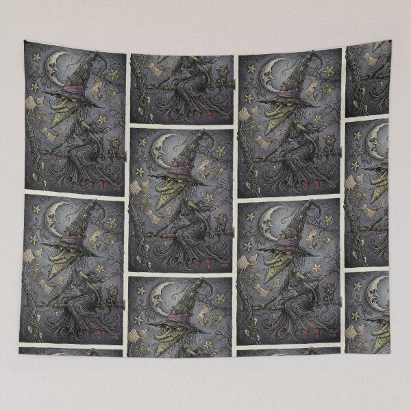 Item preview, Ilustración de la malvada bruja zombi del pantano hinchado designed and sold by Vintage Designs +.