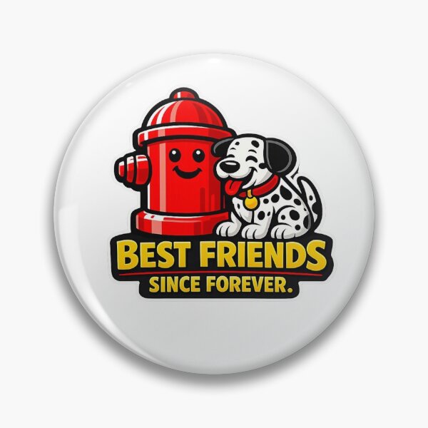 Item preview, Best Friends Since Forever – Dalmatian and Fire Hydrant Sticker with Universal Contrast   designed and sold by Timeless Junction.
