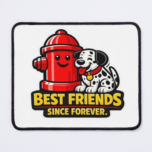 Item preview, Best Friends Since Forever – Dalmatian and Fire Hydrant Sticker with Universal Contrast   designed and sold by Timeless Junction.