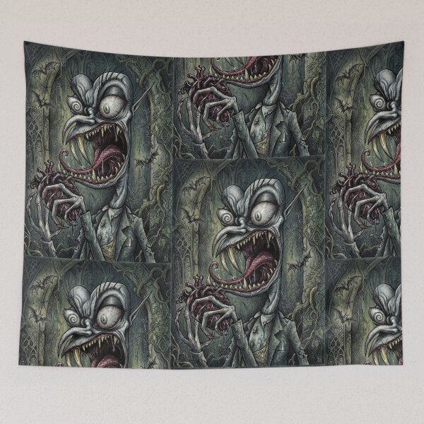 Item preview, The Vampire lord holding his beating heart lunch illustration designed and sold by Vintage Designs +.