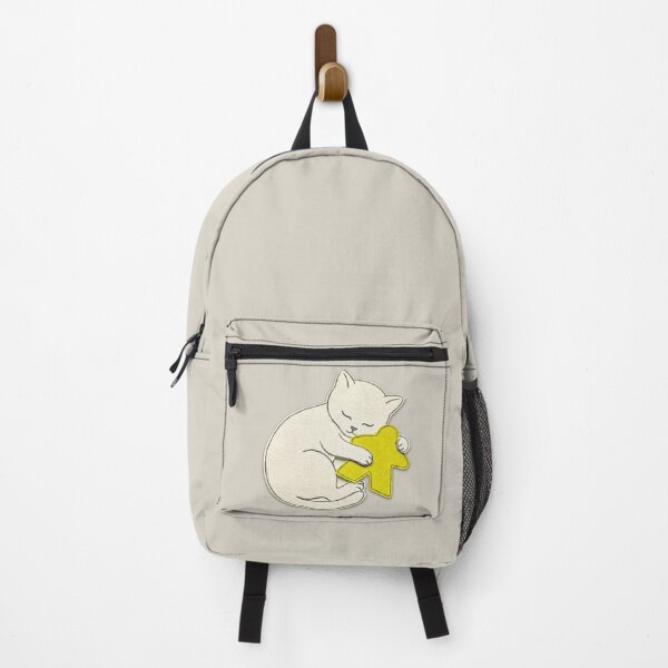 Item preview, Adorable Sleeping Cat Hugs Yellow Meeple Paper Art designed and sold by TackyTime.