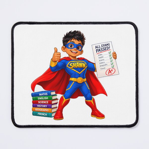 Item preview, Shawn the Superhero – Passed All Exams Kids Graduation Cartoon designed and sold by PING 999 STUDIO.