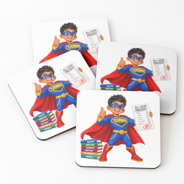 Item preview, Shawn the Superhero – Passed All Exams Kids Graduation Cartoon designed and sold by PING 999 STUDIO.