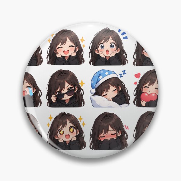 Item preview, Cute Anime Girl Emotions Sticker Pack – Kawaii Mood Expressions designed and sold by vinothmech53.