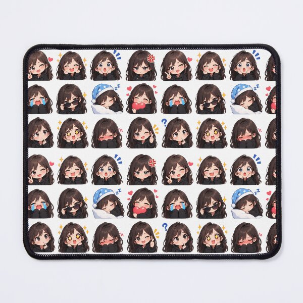 Item preview, Cute Anime Girl Emotions Sticker Pack – Kawaii Mood Expressions designed and sold by vinothmech53.