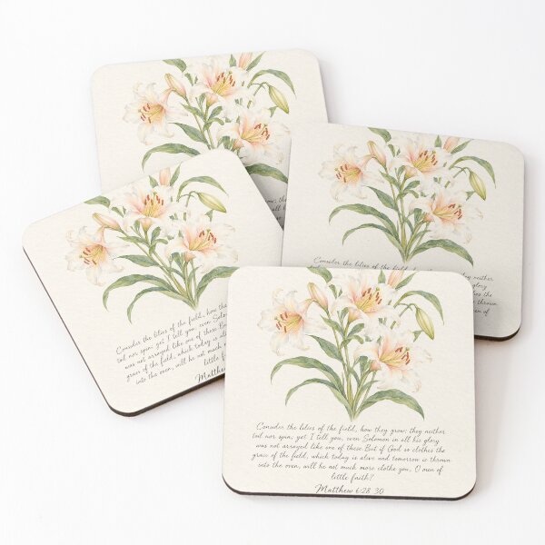 Item preview, Consider the Lilies of the Field - Matthew 6:28-30 Bible Verse Art designed and sold by FaithCreatives.