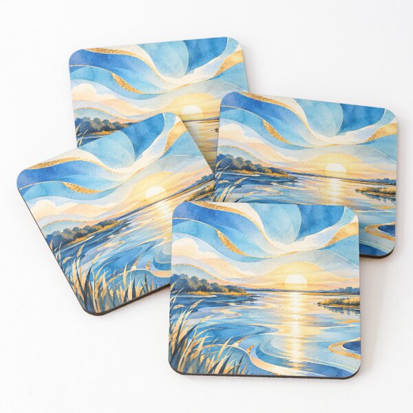 Item preview, Sunset on the Paraná River - Celeste y Blanca Collection designed and sold by Esencia Argentina.