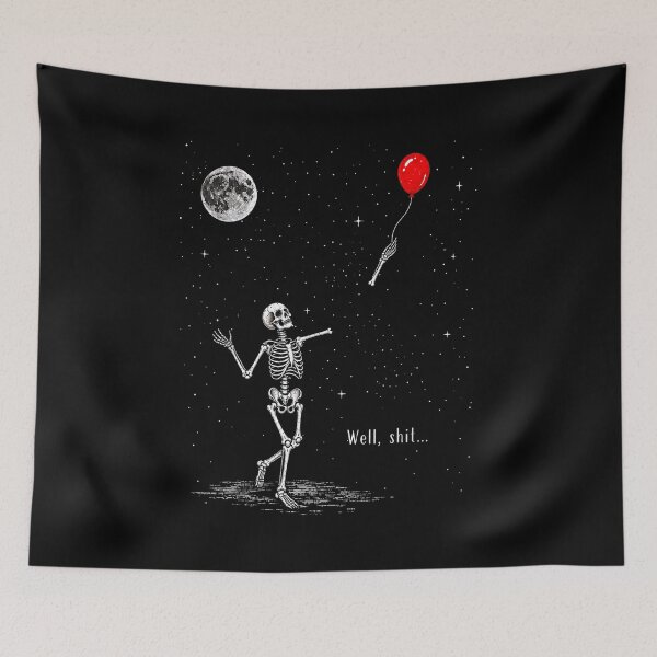 Item preview, Cute Funny Well Shit Skeleton Balloon Sarcastic designed and sold by HenikaPonko.