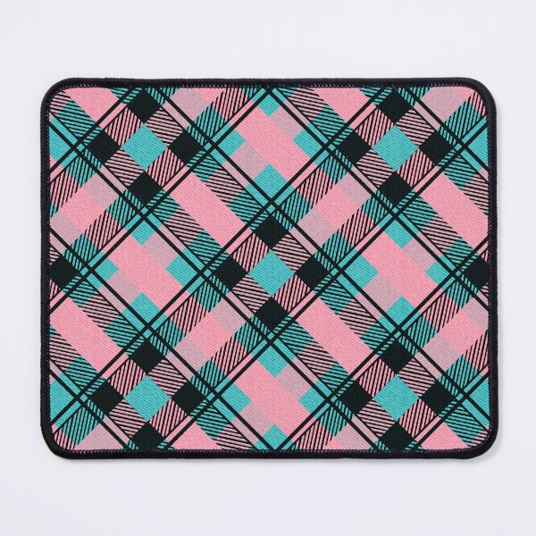 Item preview, Classic Pink Cyan Checkered Fabric Pattern designed and sold by Jeffrey-Jeffrey.