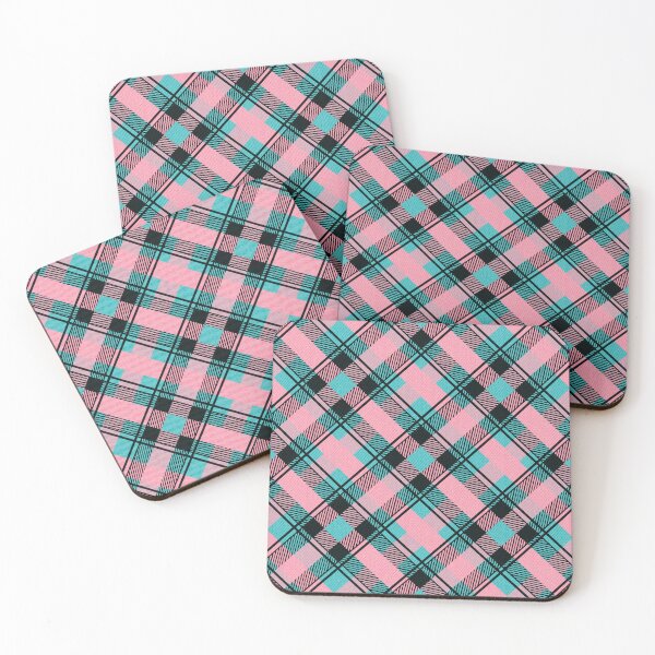 Item preview, Classic Pink Cyan Checkered Fabric Pattern designed and sold by Jeffrey-Jeffrey.