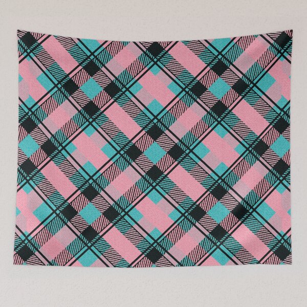 Item preview, Classic Pink Cyan Checkered Fabric Pattern designed and sold by Jeffrey-Jeffrey.