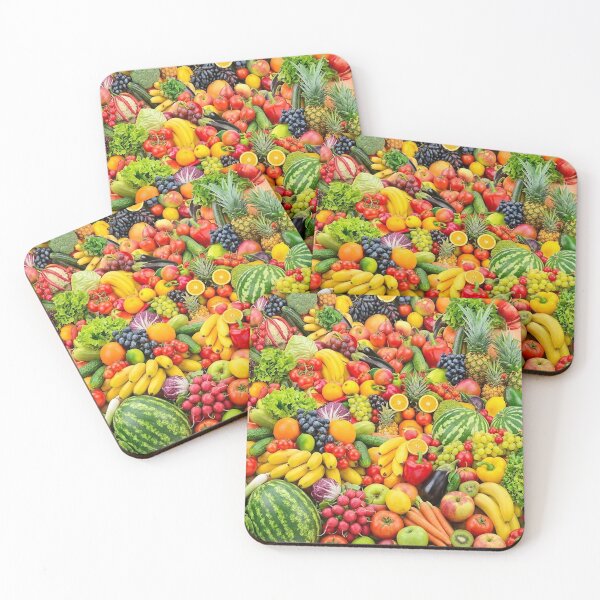 Item preview, Fresh Fruit and Vegetable Collage Seamless Pattern Art designed and sold by PetalsPaws.