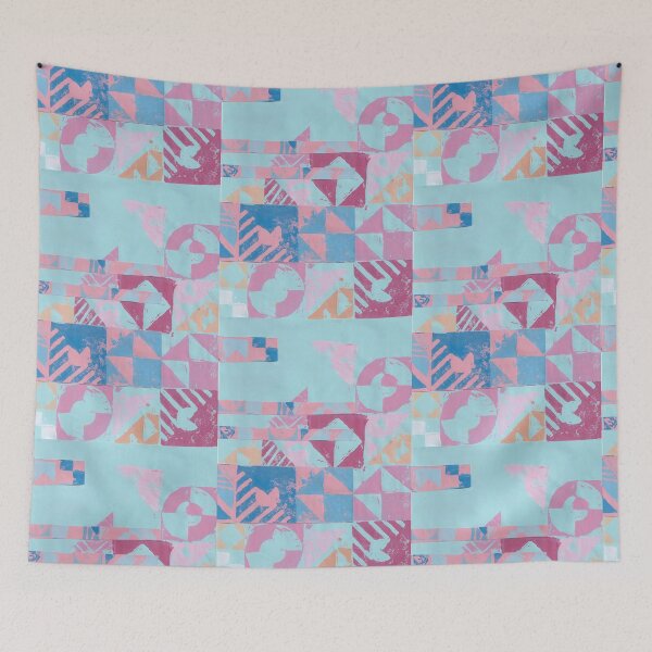 Item preview, Colorful Geometric pattern– Hand-Printed Composition designed and sold by Kendica.