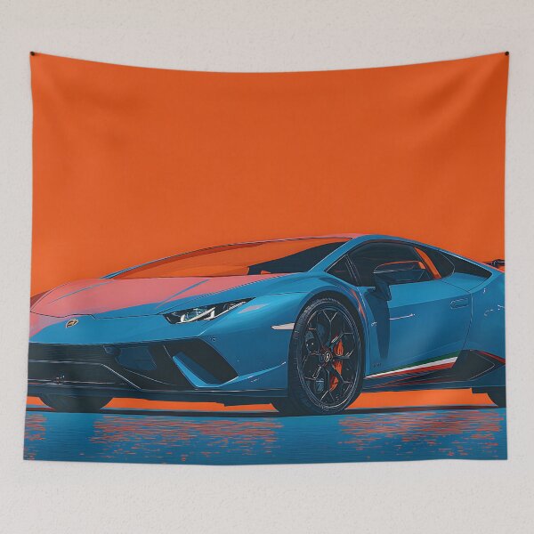 Item preview, Lamborghini Huracan Performante Pop Art Supercar Print designed and sold by AutoPopStudio.