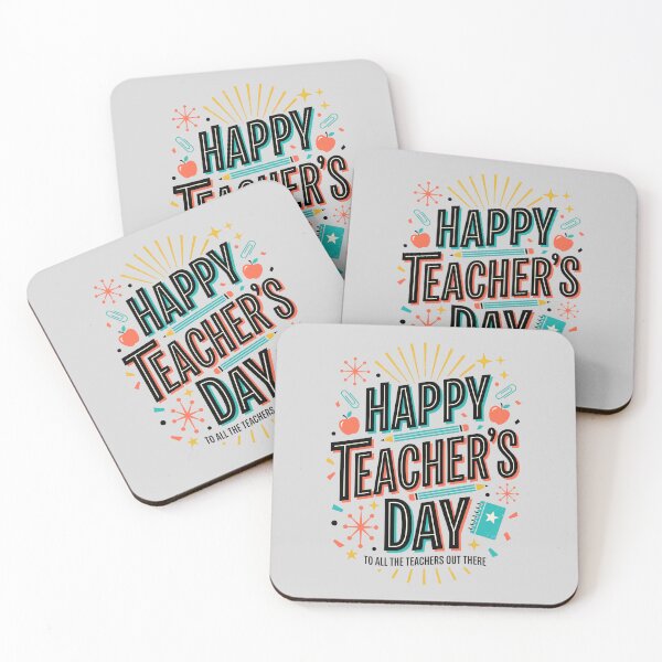 Item preview, Happy Teacher's Day Colorful Typography Design designed and sold by MagicTheDog.