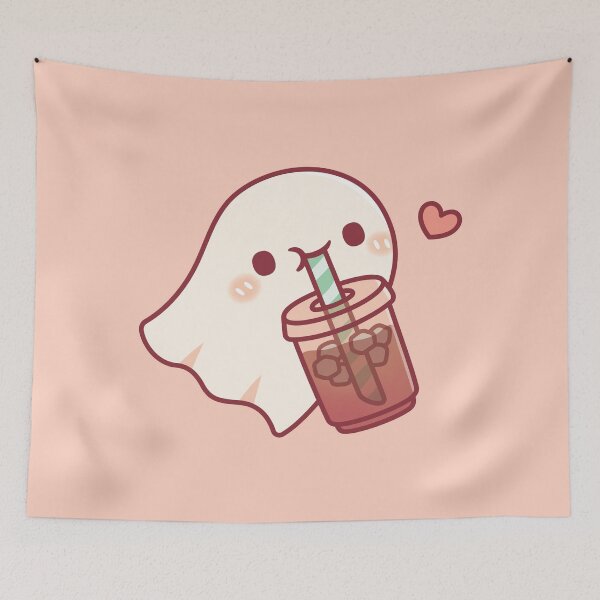 Item preview, Cute Ghost Loves Iced Coffee designed and sold by rustydoodle.
