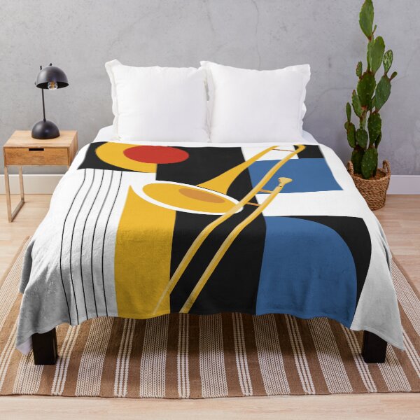 Aperçu de l'œuvre Art du trombone Bauhaus, décoration musicale moderne du milieu du XXe siècle créée et vendue par Studio pod Burom.