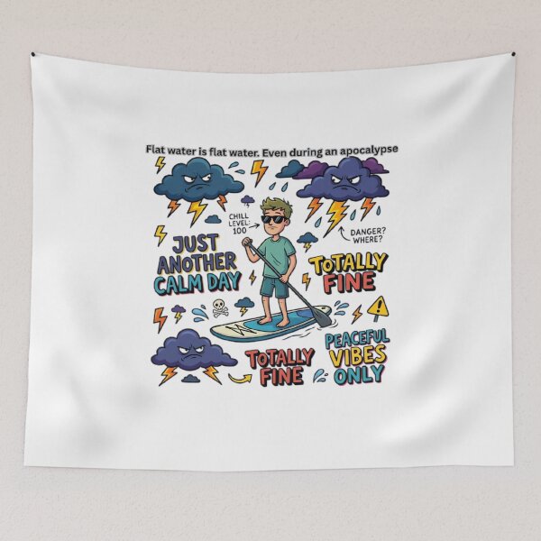 Item preview, Funny Stormy Weather Stand Up Paddleboard Apocalypse SUP Sticker designed and sold by SmartPuns.