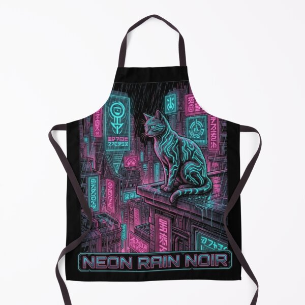Item preview, Neon Rain Noir Funny Cyberpunk Cat Future Noir Movie Lover Sci-Fi Gift designed and sold by FurRealStudioCo.