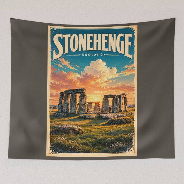 Item preview, Mystical Monoliths: Vintage Travel Poster of Stonehenge Vol.2 designed and sold by Ceemko's Vintage Corner.