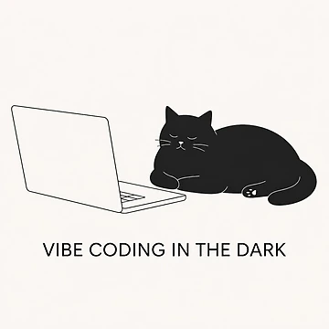 Artwork thumbnail, Minimalist Jigsaw Coding Cat - Vibe Coding by RadiVector Studio
