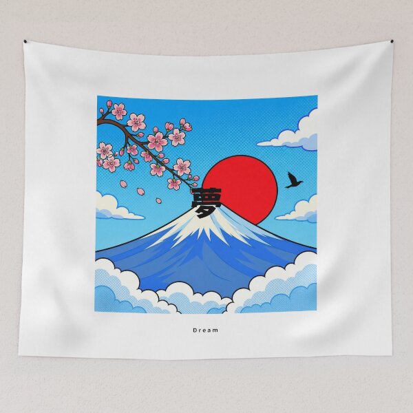 Item preview, Yume - Dream | Pop Art Mount Fuji | Japanese Design designed and sold by JapanMemoir.