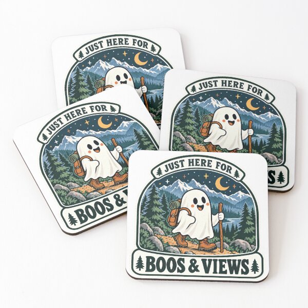 Item preview, Just Here for Boos & Views | Cute Hiking Ghost designed and sold by Musabinho.