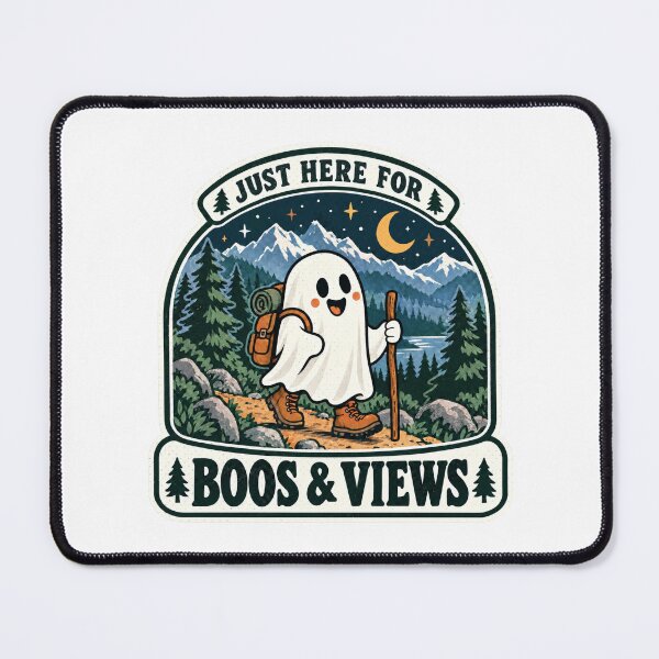 Item preview, Just Here for Boos & Views | Cute Hiking Ghost designed and sold by Musabinho.
